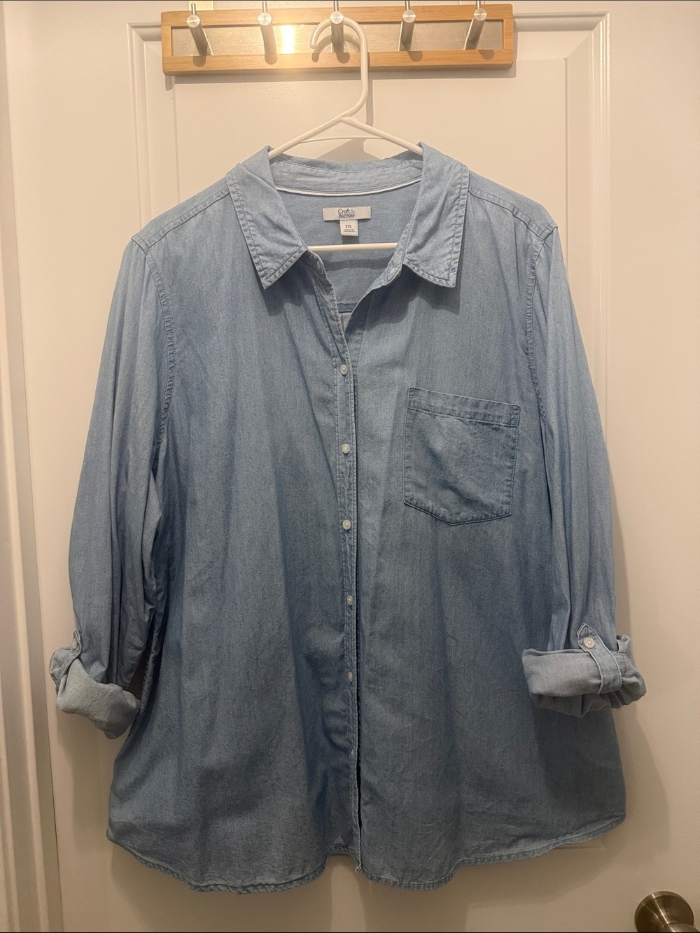 croft & barrow Light Blue Denim Button-Down Shirt - Picture 2 of 4